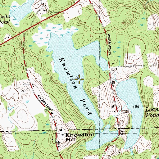 Topographic Map of Knowlton Pond, CT