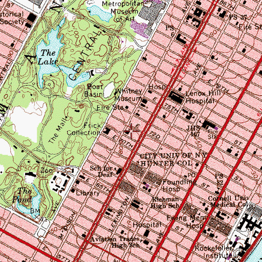 Topographic Map of Saint James Episcopal Church, NY