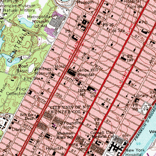 Topographic Map of Saint Jean Baptiste Roman Catholic Church, NY
