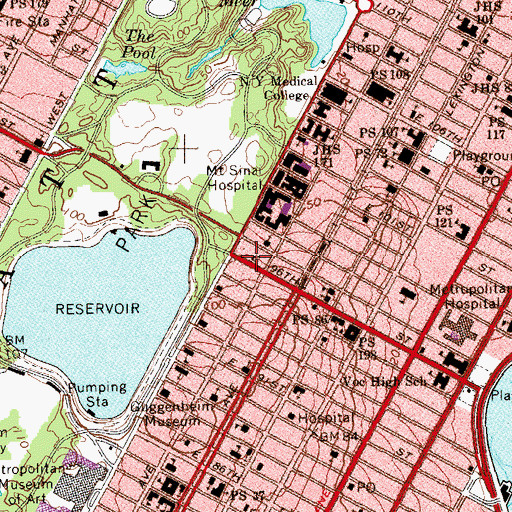 Topographic Map of Manhattan Country School, NY