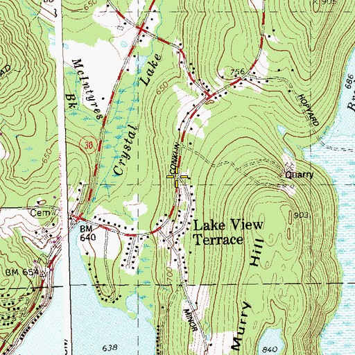 Topographic Map of Lake View Terrace, CT