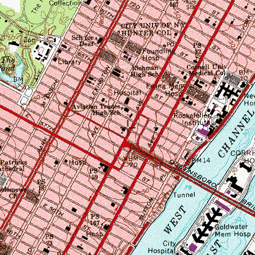 Topographic Map of Trinity Baptist Church, NY