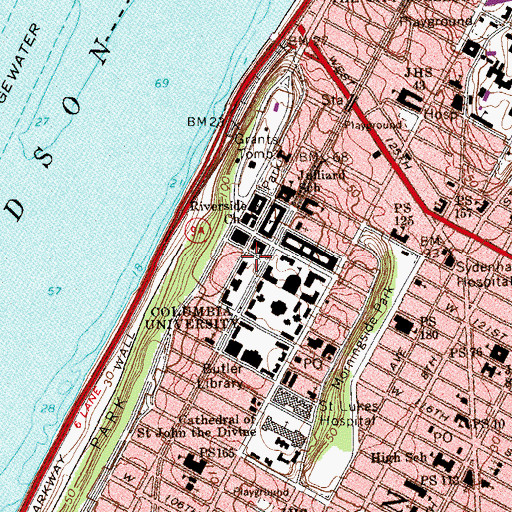 Topographic Map of Millicent McIntosh Center, NY