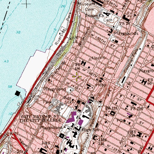 Topographic Map of Hamilton Heights, NY