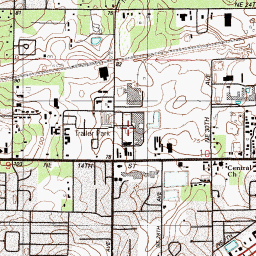 Topographic Map of Skylark Plaza, FL