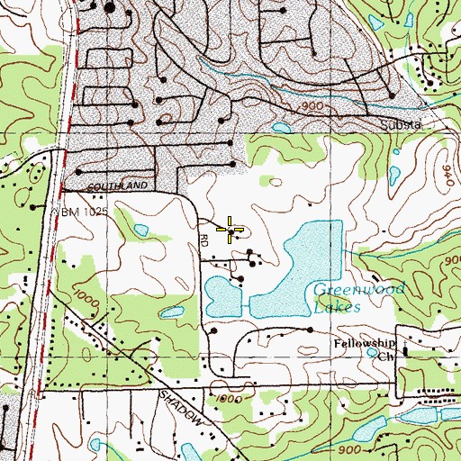 Topographic Map of Southland Country Club, GA