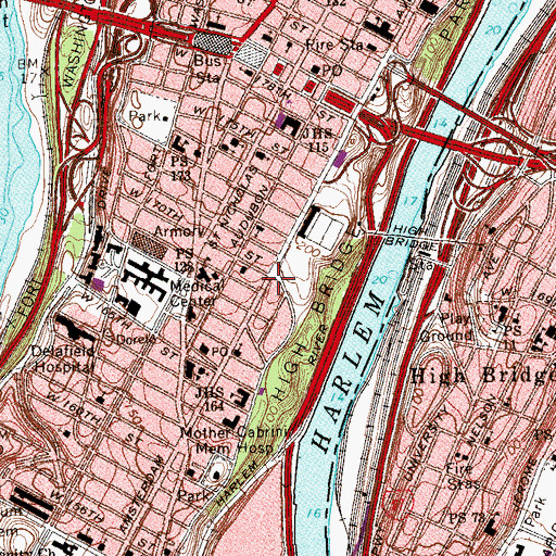 Topographic Map of Thirtythird Precinct Station House, NY