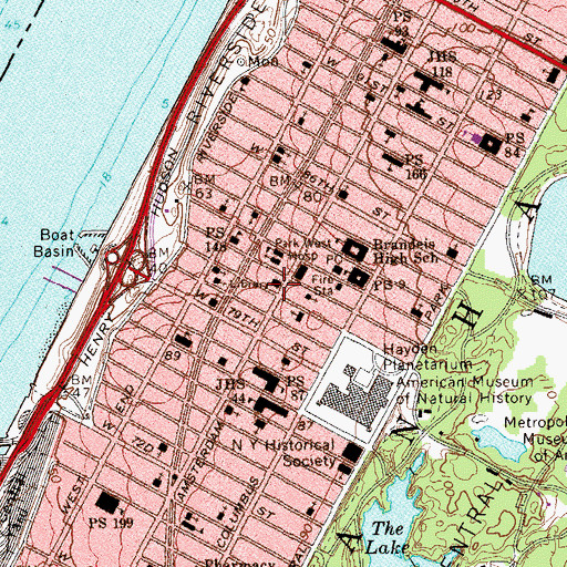 Topographic Map of Saint Agnes Branch New York Public Library, NY