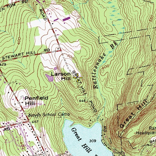 Topographic Map of Larson Hill, CT