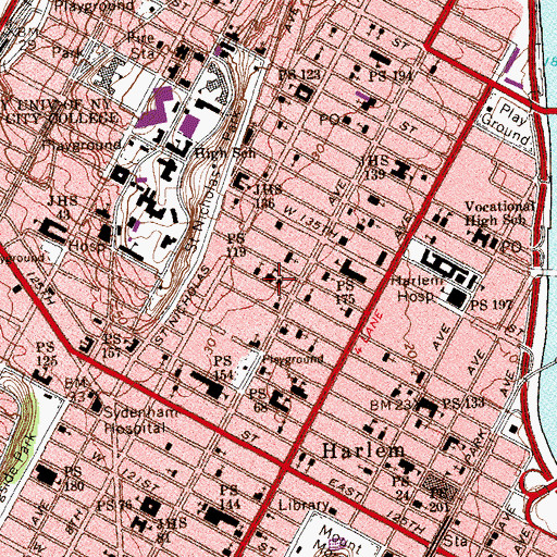 Topographic Map of Saint Aloysius School, NY