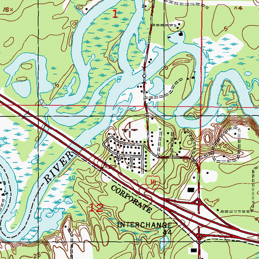 Topographic Map of Cedar Lake Christian Academy, MS