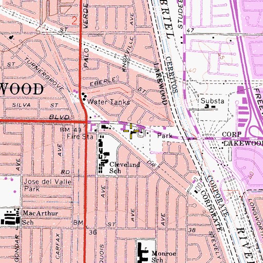Topographic Map of Church of Christ, CA