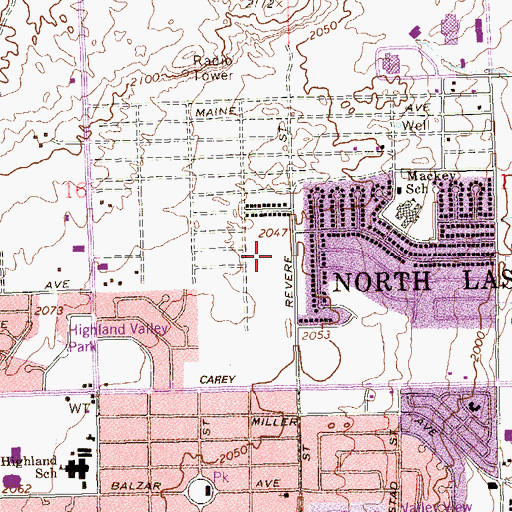 Topographic Map of H P Fitzgerald Elementary School, NV