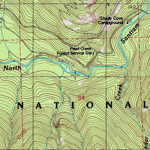 Topographic Map of Three Pools, OR
