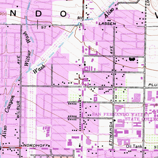 Topographic Map of Northridge Post Office, CA