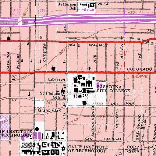 Topographic Map of Harbeson Hall, CA