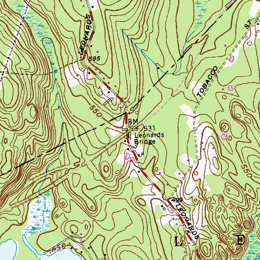 Topographic Map of Leonards Bridge, CT