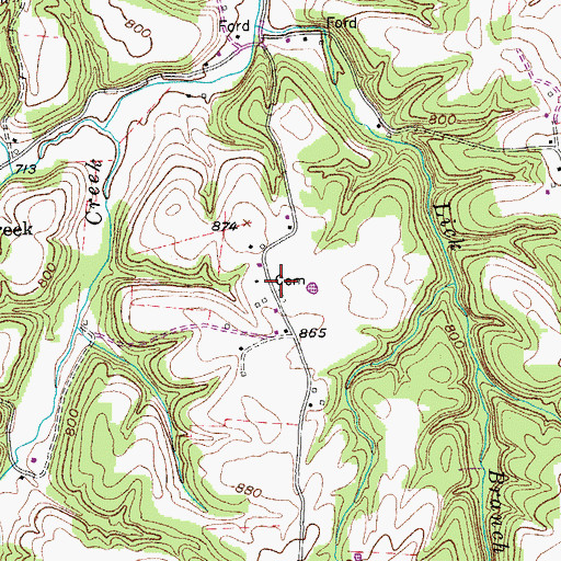 Topographic Map of David Blankenship Cemetery, TN