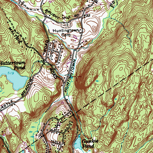 Topographic Map of Lewis Brook, CT