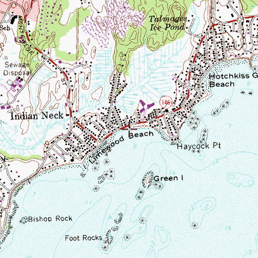 Topographic Map of Limewood Beach, CT
