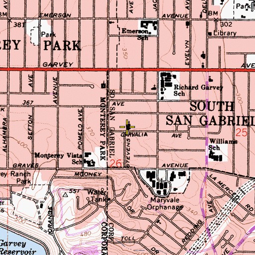 Topographic Map of Church of Jesus Christ of Latter Day Saints, CA