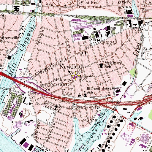 Topographic Map of Dunbar School, CT