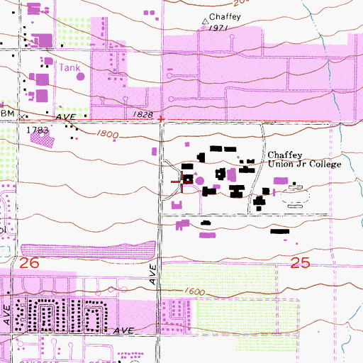 Topographic Map of Wargin Hall, CA