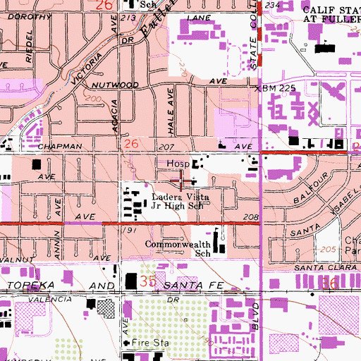 Topographic Map of Dongshin Presbyterian Church, CA