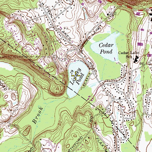 Topographic Map of Linsley Pond, CT