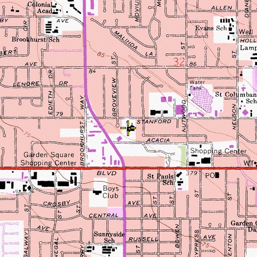 Topographic Map of Church of Jesus Christ of Latter Day Saints, CA