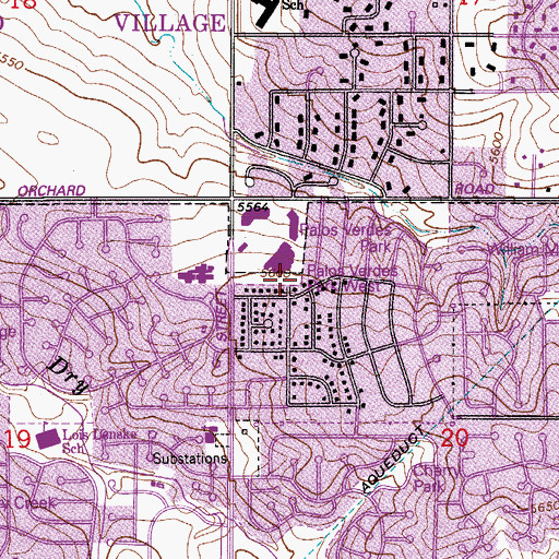 Topographic Map of Palos Verdes Park West, CO