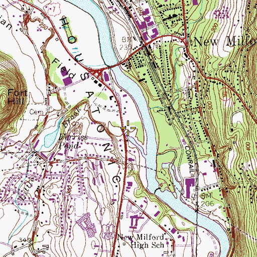 Topographic Map of Little Brook, CT