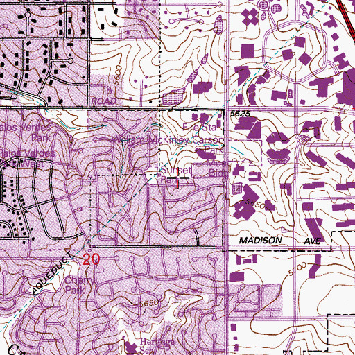 Topographic Map of Sunset Park, CO