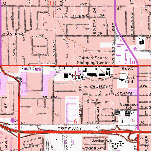Topographic Map of Saint Anselm's Episcopal Church, CA