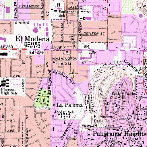 Topographic Map of Apostolic Church of Orange, CA