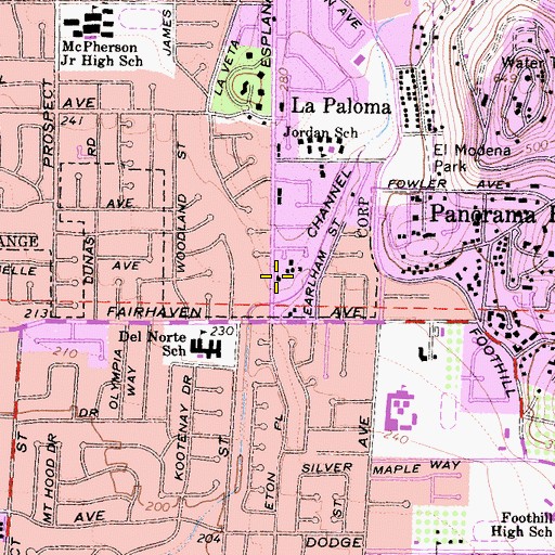 Topographic Map of Orange Hills Baptist Church, CA