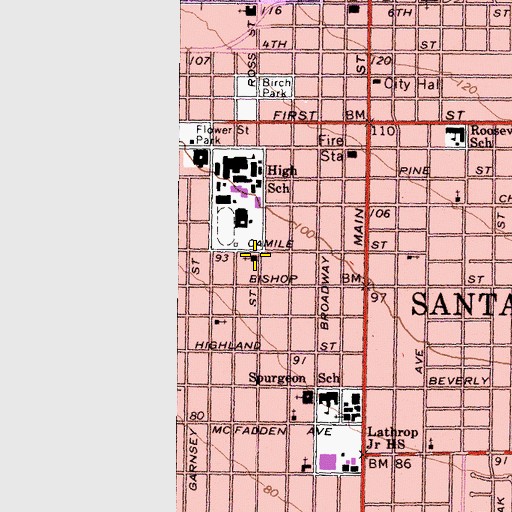Topographic Map of Iglesia De Los Hermanos, CA