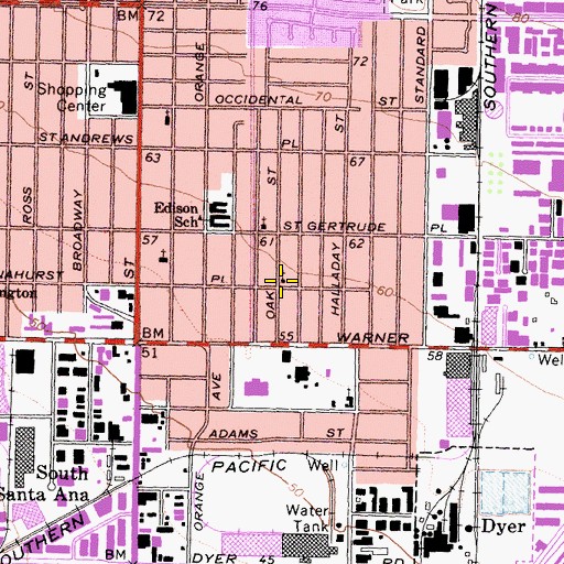 Topographic Map of Neighborhood Church, CA