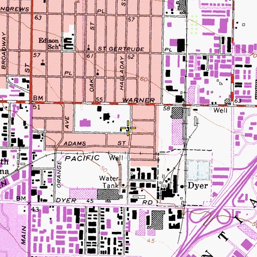 Topographic Map of Our Lady of Guadalupe Delhi Church, CA