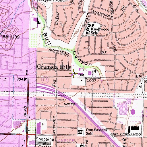Topographic Map of Saint Andrew And Saint Charles Church, CA