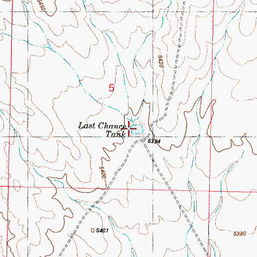 Topographic Map of Last Chance Tank, AZ