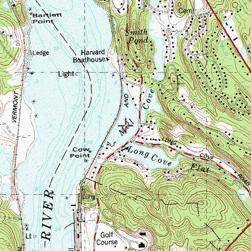 Topographic Map of Long Cove, CT