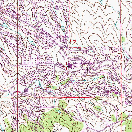 Topographic Map of Mountain View Elementary School, CO