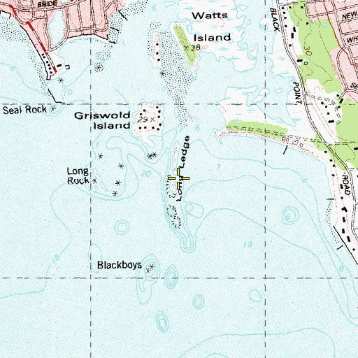 Topographic Map of Long Ledge, CT