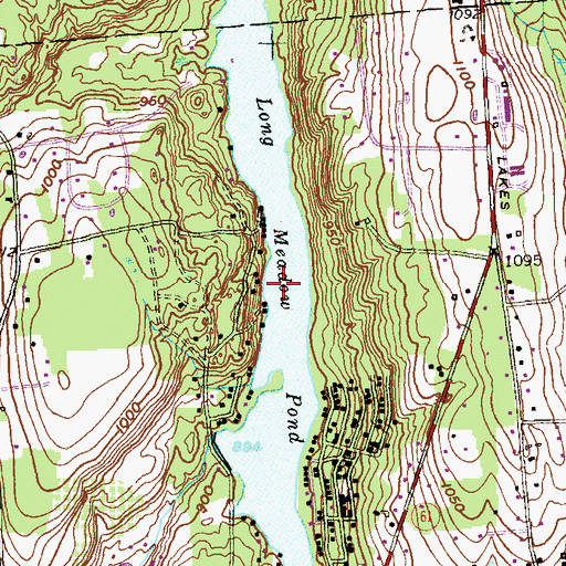 Topographic Map of Long Meadow Pond, CT
