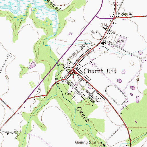 Topographic Map of Church Hill Volunteer Fire Company Station 5, MD
