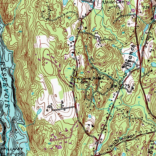 Topographic Map of Long Ridge School, CT