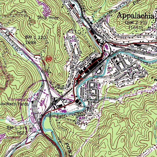 Topographic Map of Appalachia Rescue Squad, VA