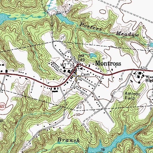 Topographic Map of Westmoreland Volunteer Fire Department Engine Company 2, VA
