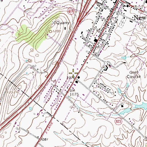 Topographic Map of Shenandoah County Fire and Rescue Station 23 - New Market Volunteer Fire Department, VA